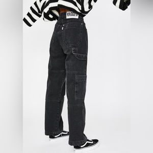 The Ragged Priest cargo jeans size 34 washed black